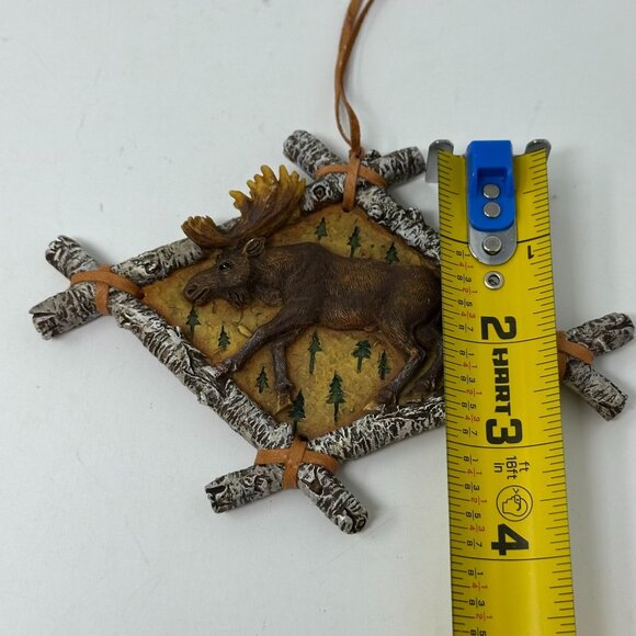 Rustic Moose in Forest Birch Frame Ornament Cabin Lodge Decor 5 in Woodland - Picture 11 of 16